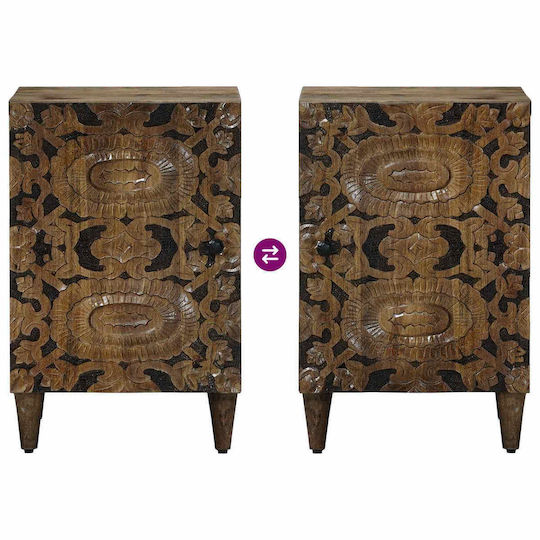 vidaXL Bench Without Sink with Mirror & Column M62xL33xH58cm Brown