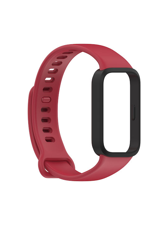 Λουράκι Redmi Band 3 Xiaomi Smart Band 9 Active Σιλικόνης Black Red
