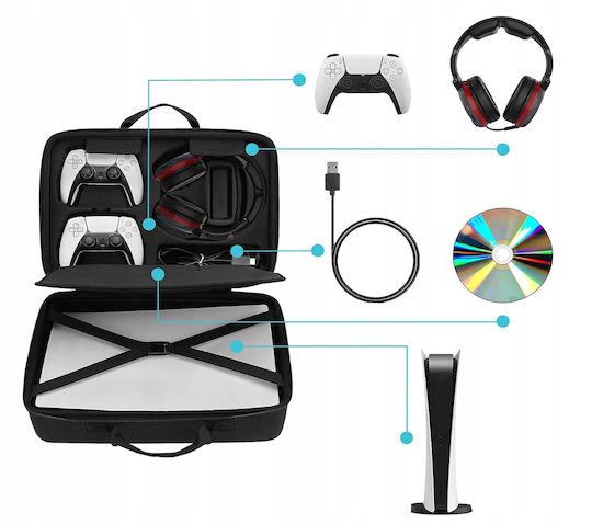 Etui Travel Case Reinforced Suitcase Ps5 Slim Ps5 D Classic Controllers
