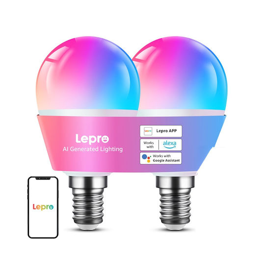 Lepro Smart Λάμπες LED για Ντουί E14 Θερμό Λευκό 470lm 2τμχ