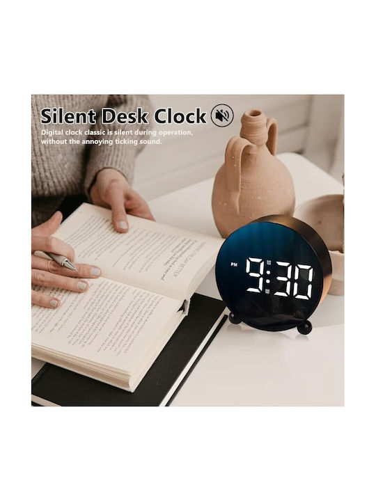 Silent Tabletop Digital Clock LED with Alarm Clock Black HL-8895-BLACK