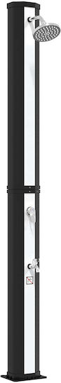 vidaXL Pool Shower Solar Made of PVC 217x18 cm Black