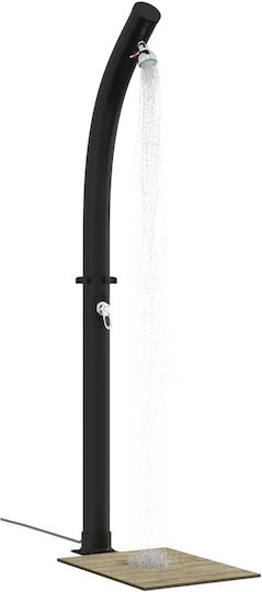 vidaXL Pool Shower Solar Made of PVC 216x15.5x216 cm Black