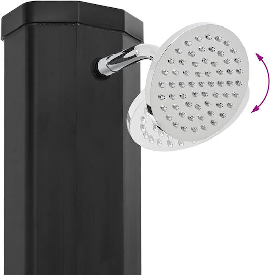 vidaXL Pool Shower Solar Made of PVC 217x18 cm Black