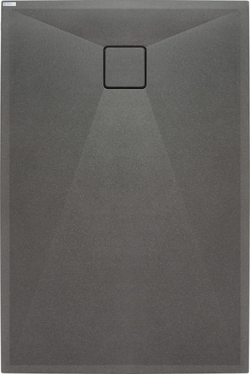 Deante Ορθογώνια Γρανίτης Ντουζιέρα 140x80cm Γκρι
