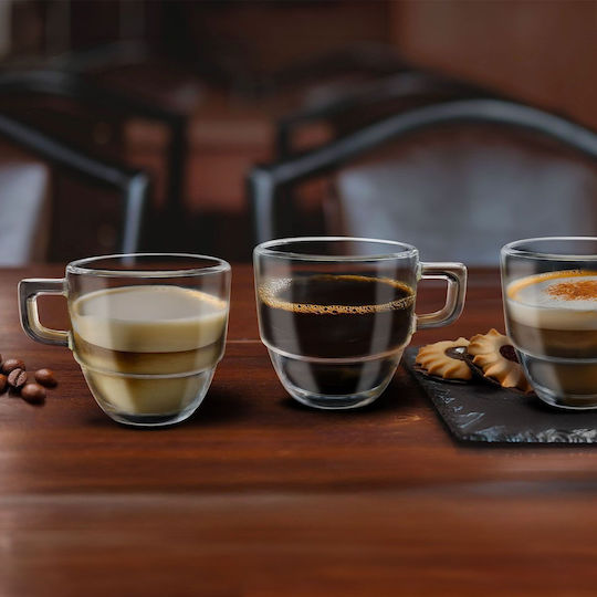 RCR RCR Set Gläserne Tassen Kaffee Braun 120ml 6 Stück