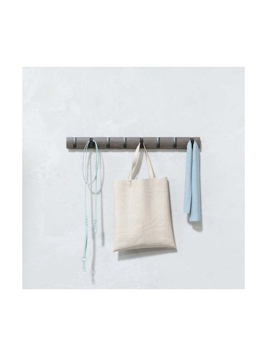 Umbra Wall Hanger Flip Wooden 8 Hooks Grey 81x7cm
