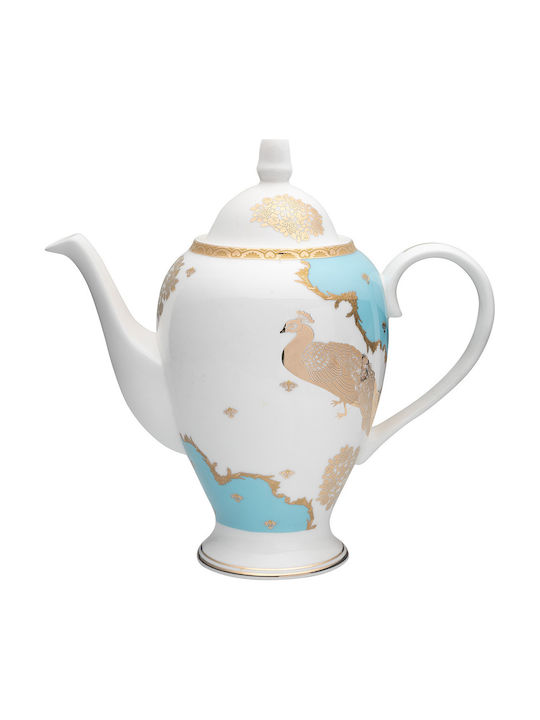 Beauty Home Art 7713 Σετ Τσαγιού από Πορσελάνη Τιρκουάζ 1250ml 13τμχ