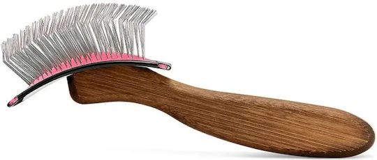 Artero Doppelseitige Hundebürste Mittel / Groß für langhaarige Hunde für Fellpflege Rosa