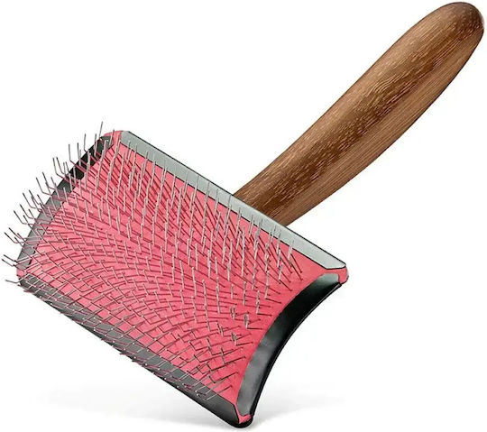 Artero Doppelseitige Hundebürste Mittel / Groß für langhaarige Hunde für Fellpflege Rosa