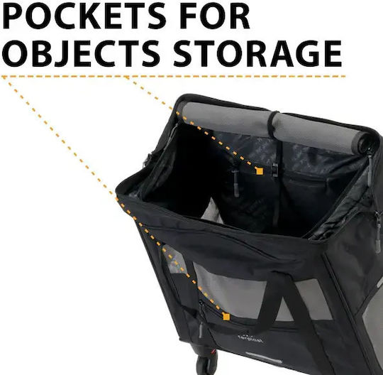Ferplast Waterproof Trolley for Carrying Dog / Cat up to 15kg Grey L48xW46xH26cm