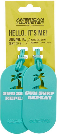 American Tourister Luggage Label Light Blue