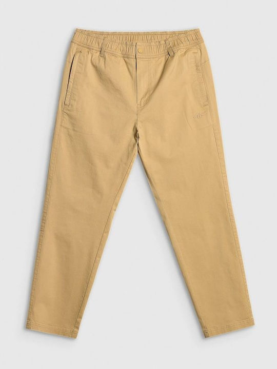 Brown Elastic Overalls in Regular Fit