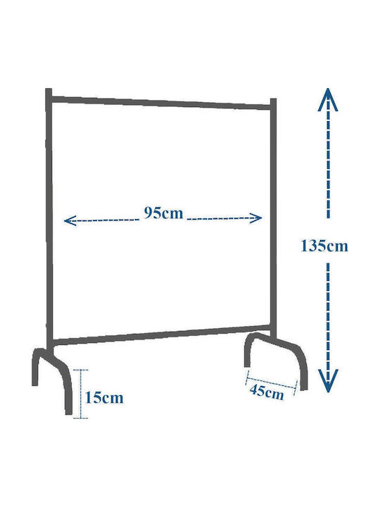 SteweHome Kleiderständer aus Metall Grau 95x135cm SteweHome Kleiderständer aus Metall Grau 95x135cm