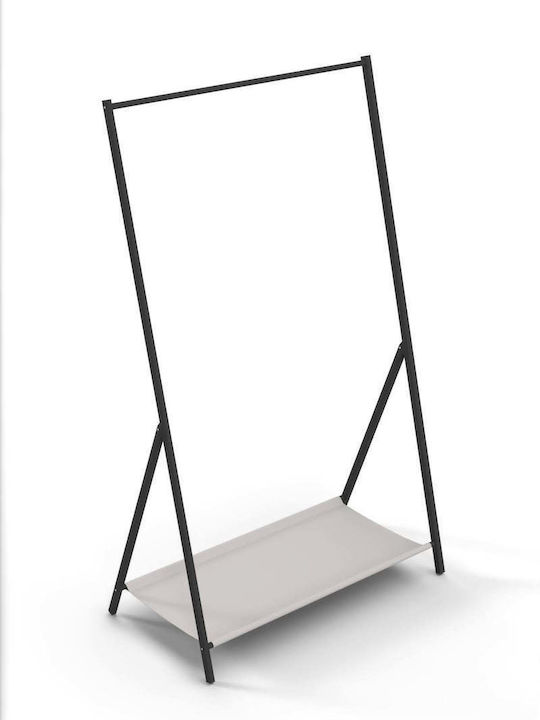 SteweHome Поставка За Дрехи От Метал Сгъваема Черна 90x149cm