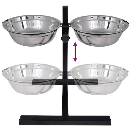 vidaXL Stainless Steel Dog Food Bowl 4.1L 10cm