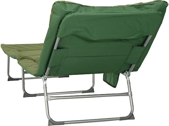 vidaXL vidaXL Green Foldable Steel Beach Sunbed