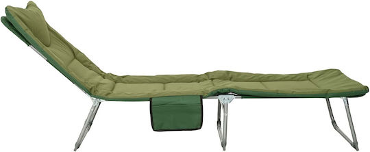 vidaXL vidaXL Green Foldable Steel Beach Sunbed