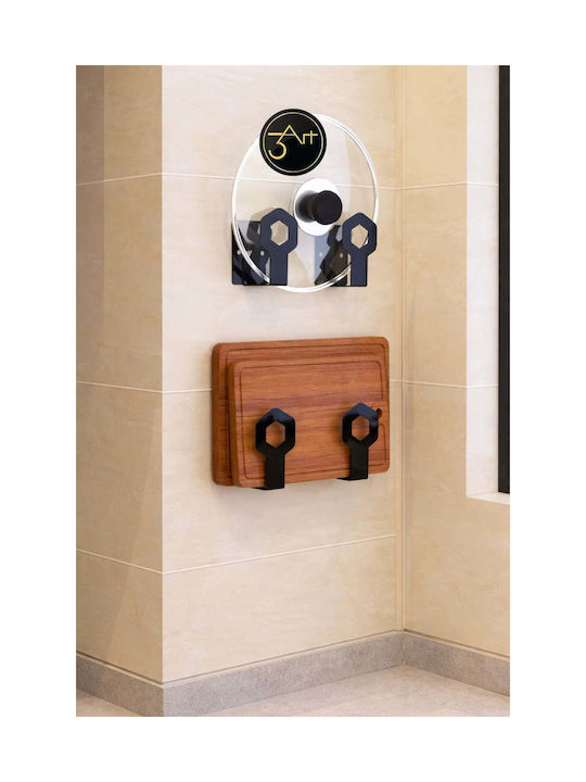 SteweHome Metal Base for Pots and Pans 6x7x7cm 2 Pieces Black