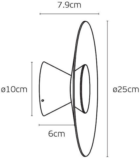 Wall Lamp with Integrated LED and Warm White Light Black