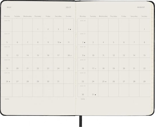 Moleskine Classic Planner 2026 2027 Weekly Horizontal 18 Month Black Pocket 9x14 Hard Cover 8056999279851
