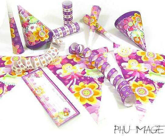 Plates 23x24 Heart Floral Fairies 6 Pcs