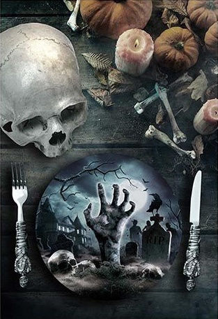 Papierplatten Friedhof Tote Zombie Halloween Geburtstag 23cm 6 Stück