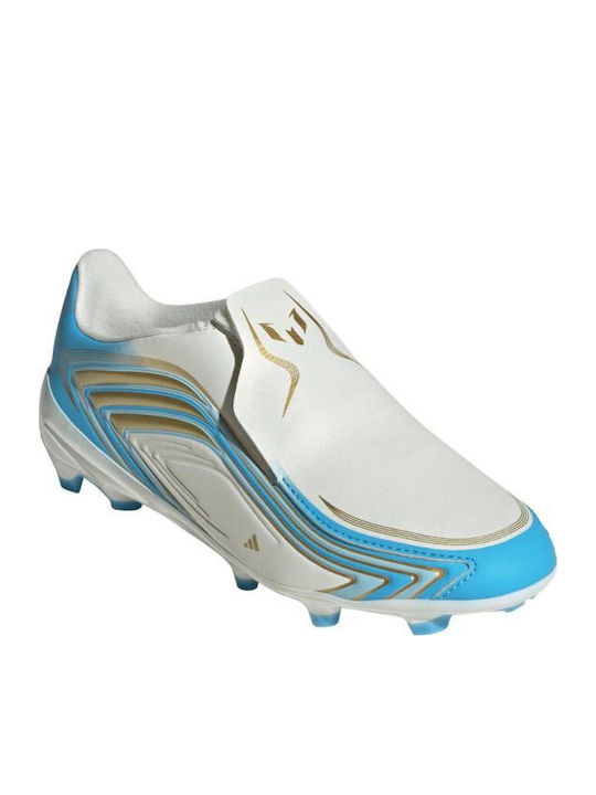 F50 Messi League FG Детски Футболни Обувки с Бутони Бели
