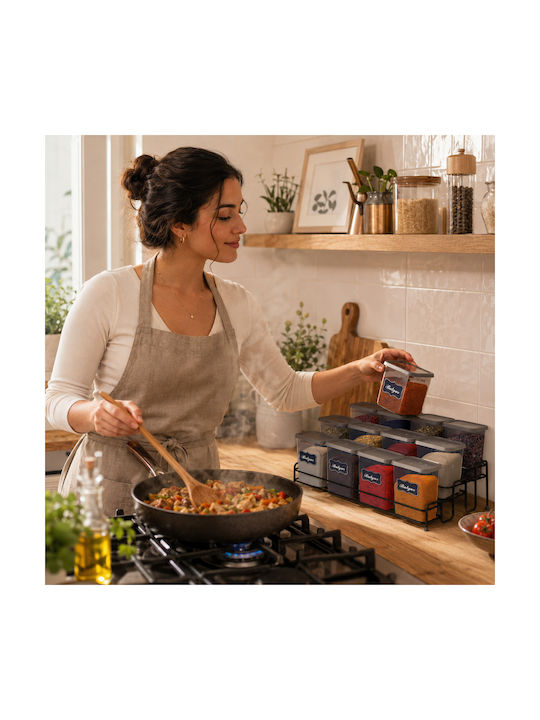 Femmit Spice Set 12 Pieces 450ml Metallic Black Base 43 × 11 Cm