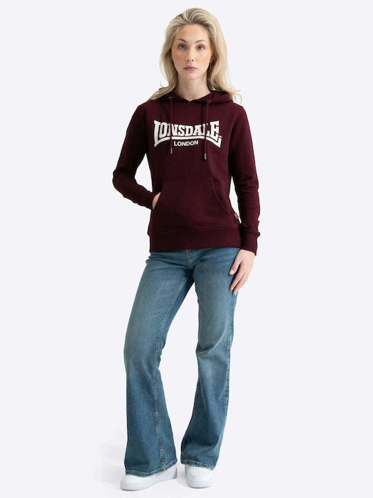 Flookburgh Γυναικείο Φούτερ με Κουκούλα Oxblood/chalk