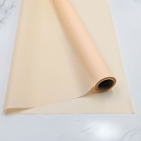 Floral Matte Foil "matte 90's" Peach Roll 58cm X 20m