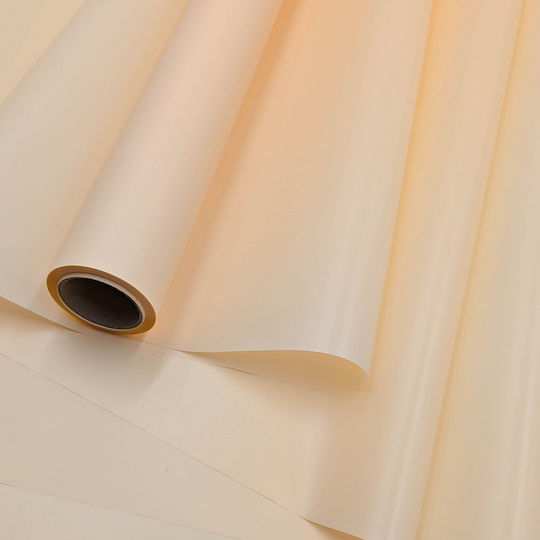 Floral Matte Foil "matte 90's" Peach Roll 58cm X 20m