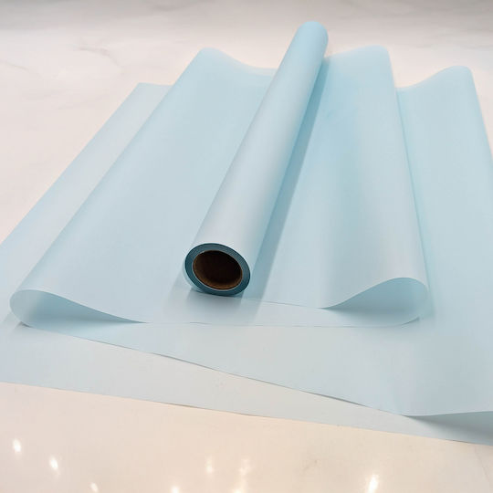 Matte Blumenfolie "matte 90er" Türkis Rolle 58cm X 20m