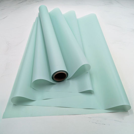 Floral Matte Foil "matte 90's" Pastel Green Roll 58cm X 20m