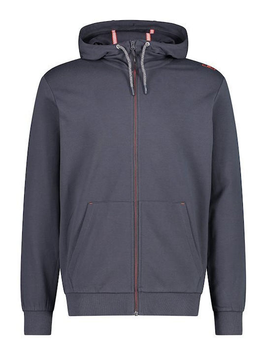 Jachetă Fleece Bărbătească Cu Glugă Gri