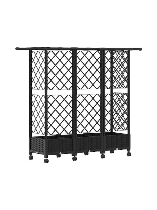vidaXL Ζαρντινιέρα Πλαστική Μαύρο 164x40x127εκ.