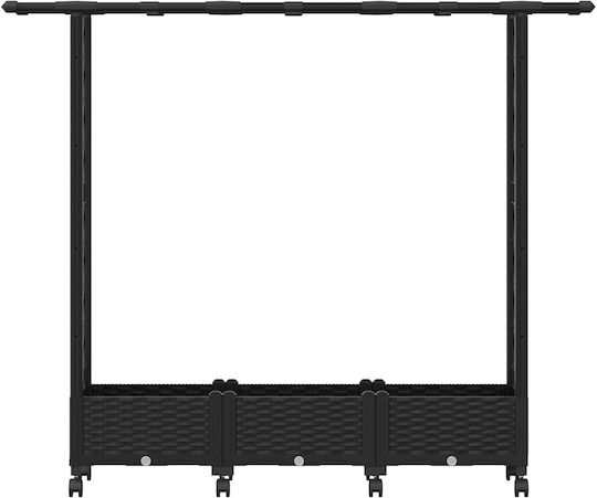vidaXL Kunststoff Blumenkasten Schwarz 164x40x127cm