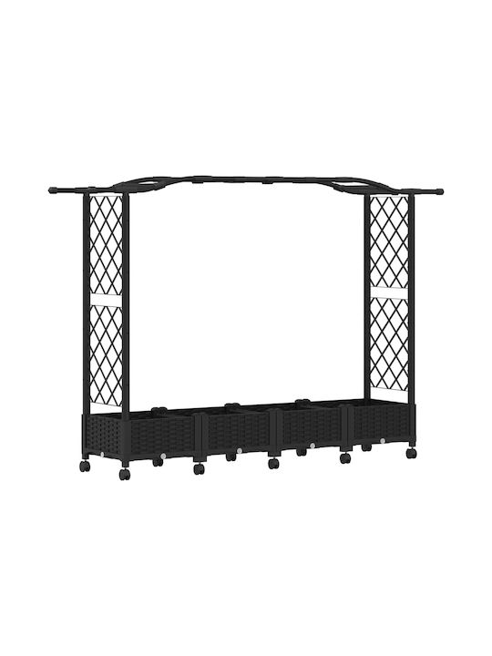 vidaXL Kunststoff Blumenkasten Schwarz 207x40x129cm