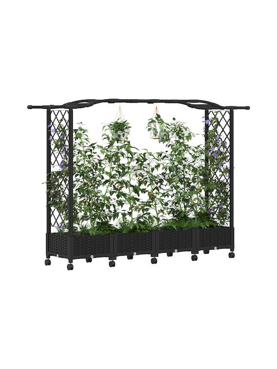 vidaXL Kunststoff Blumenkasten Schwarz 207x40x129cm