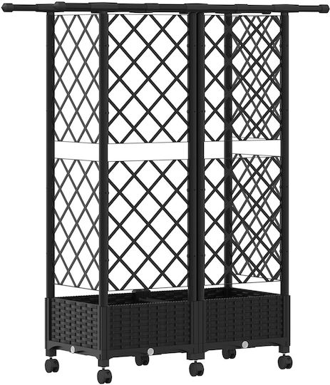 vidaXL Kunststoff Blumenkasten Schwarz 124x40x127cm