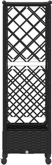 vidaXL Kunststoff Blumenkasten Schwarz 124x40x127cm