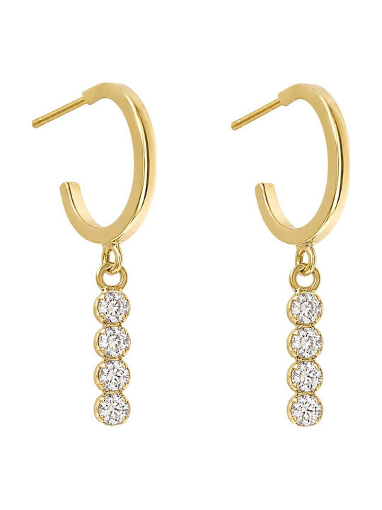 Victoria Cruz Earrings made of Silver Gold Plated with Stones