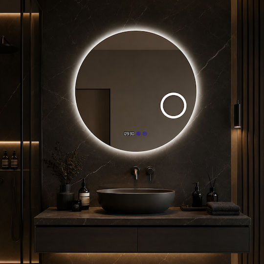 Futura F-7070 Μεγεθυντικός Στρογγυλός Led Αφής 70x70cm Λευκός