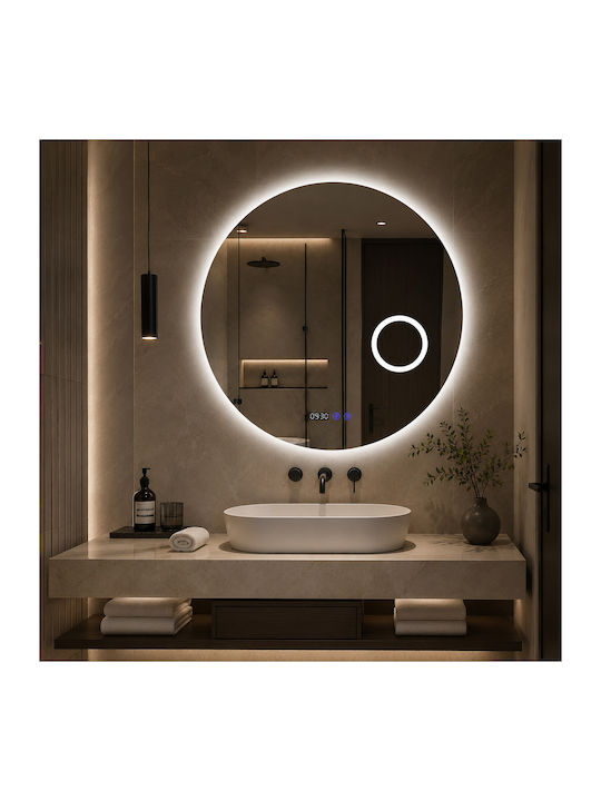 Futura Futura Vergrößerung Rund Badezimmerspiegel LED Berührung 70x70cm Weiß