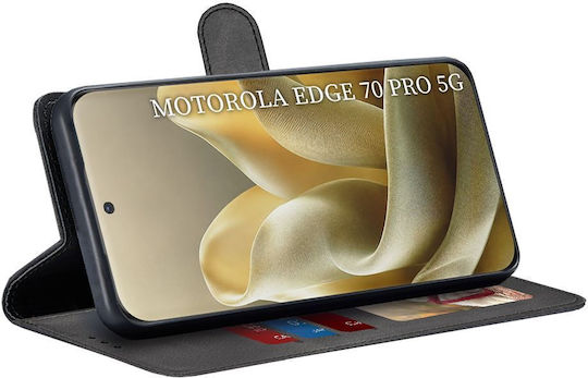 Techsuit Diary Book Piele Artificială Neagră (Motorola Edge 70 Pro)