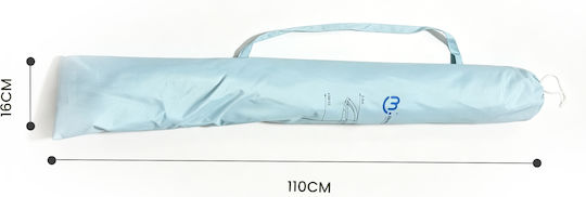 Medrelaxhome Beach Set Of 2 Pieces Σετ Με Ομπρέλα Θαλάσσης 2.0m Μπλε/ Λευκή Και Πτυσόμμενη Καρεκλα Compact Μπλε
