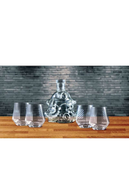 Ukonic Liqueur Serving Decanter with Stopper and Glasses 5 Pieces
