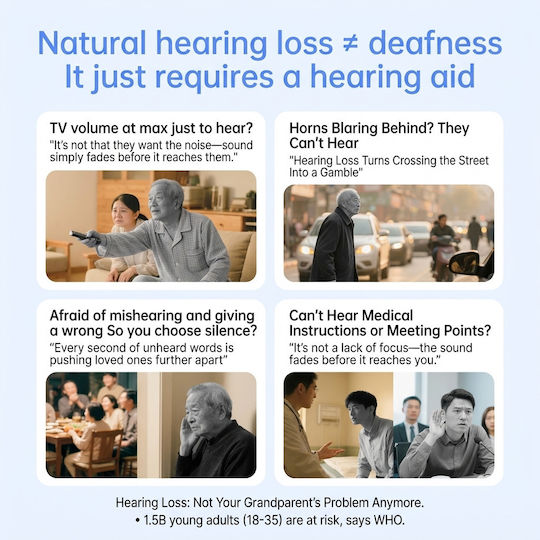 Hearing Aid Neckband 64 Channels Sound Amplification 120db Rechargeable Battery