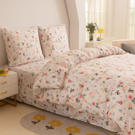 Cotton Market Подредба 140x200см Flowers Rabbit