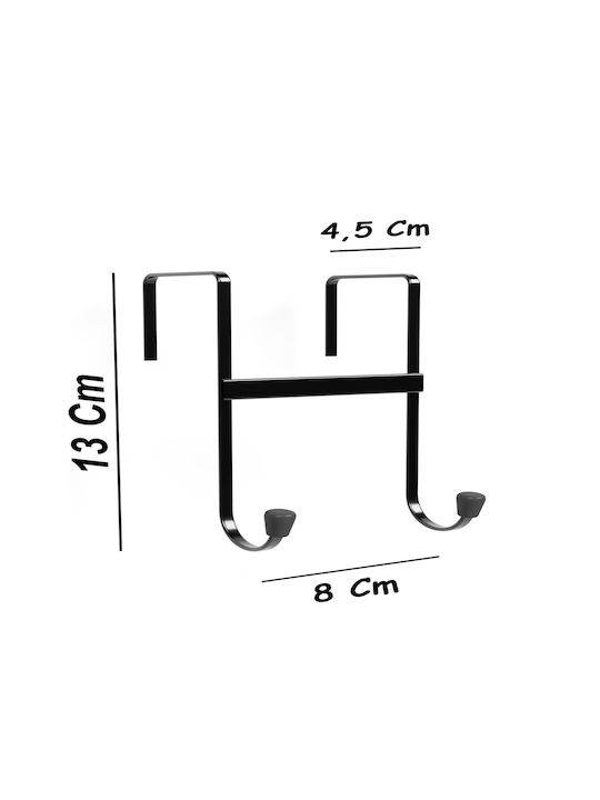 Femmit Set 2 Agățătoare Metalice Pentru Uși Negre 13x8cm